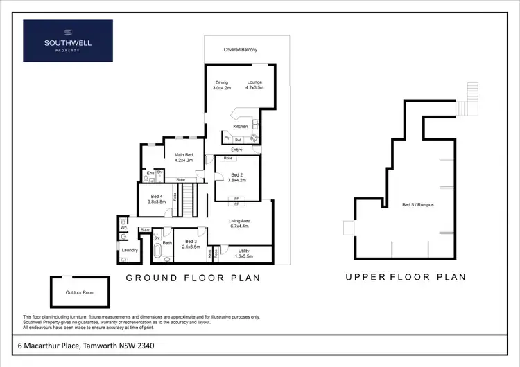 Floorplan of Homely house listing, 6 Macarthur Place, East Tamworth NSW 2340