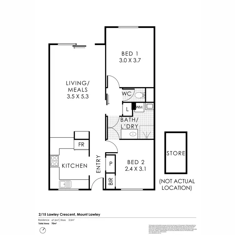 Floorplan of Homely unit listing, 2/15 Lawley Crescent, Mount Lawley WA 6050