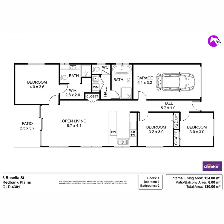 Floorplan of Homely house listing, 3 Rosella Street, Redbank Plains QLD 4301