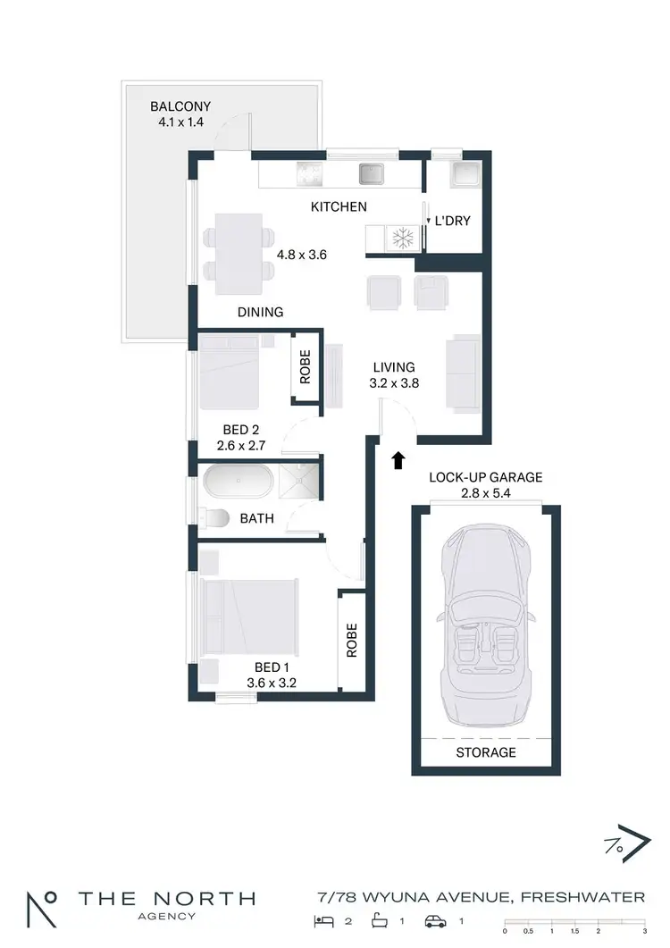 Floorplan of Homely unit listing, 7/78 Wyuna Avenue, Freshwater NSW 2096