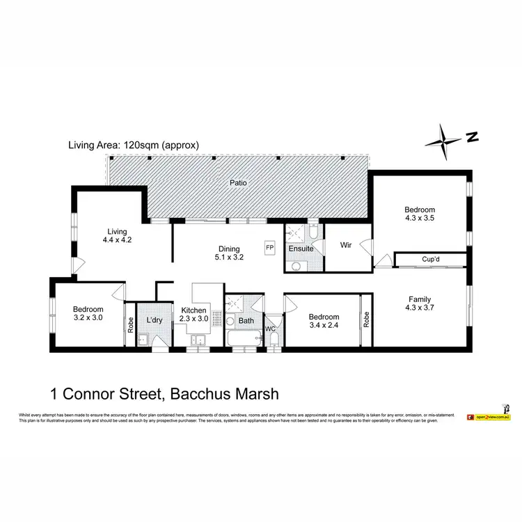 Floorplan of Homely house listing, 1 Connor Street, Bacchus Marsh VIC 3340
