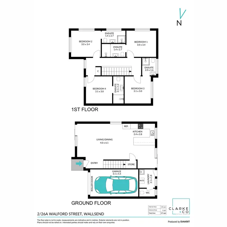 Floorplan of Homely unit listing, 2/26A Walford Street, Wallsend NSW 2287