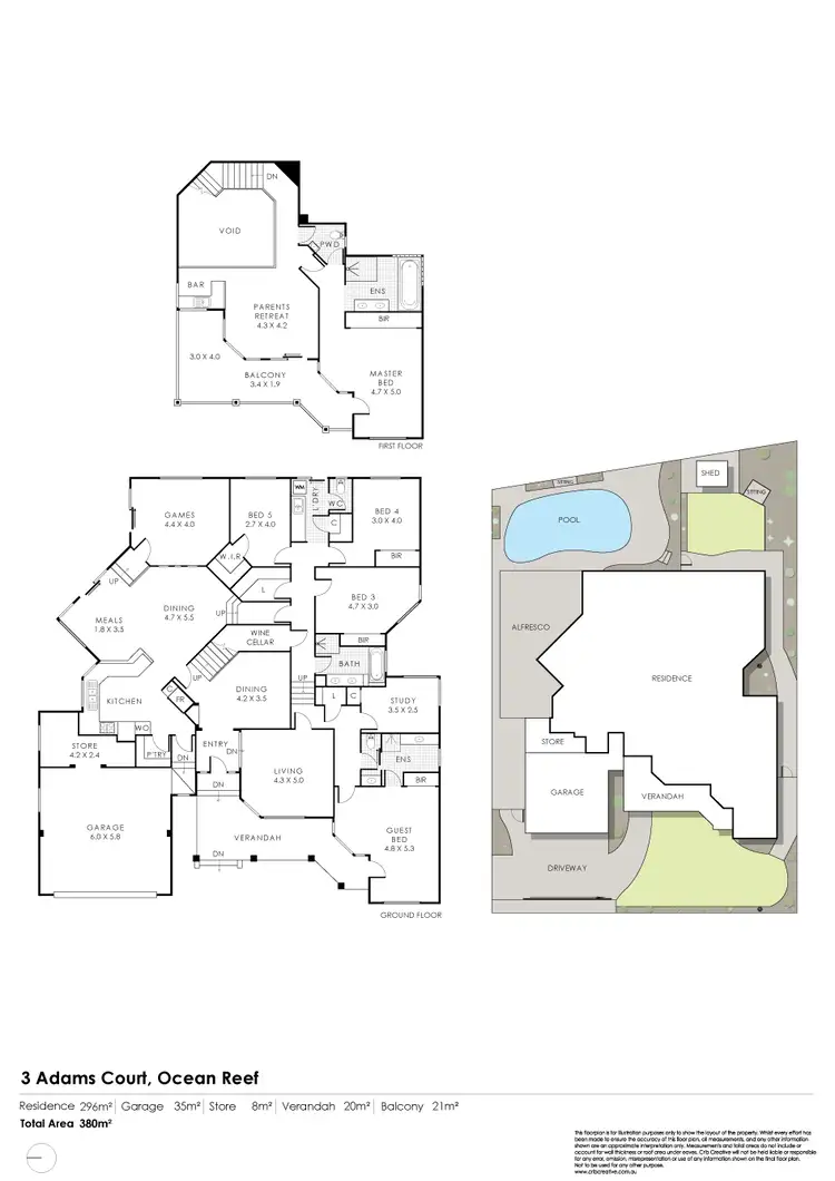 Floorplan of Homely house listing, 3 Adams Crest, Ocean Reef WA 6027