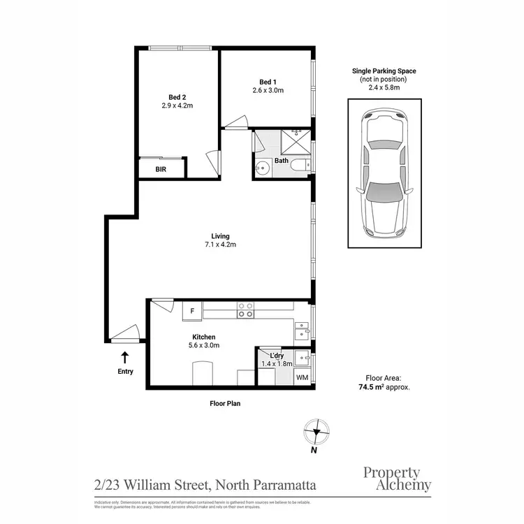 Floorplan of Homely apartment listing, 2/23 William Street, North Parramatta NSW 2151