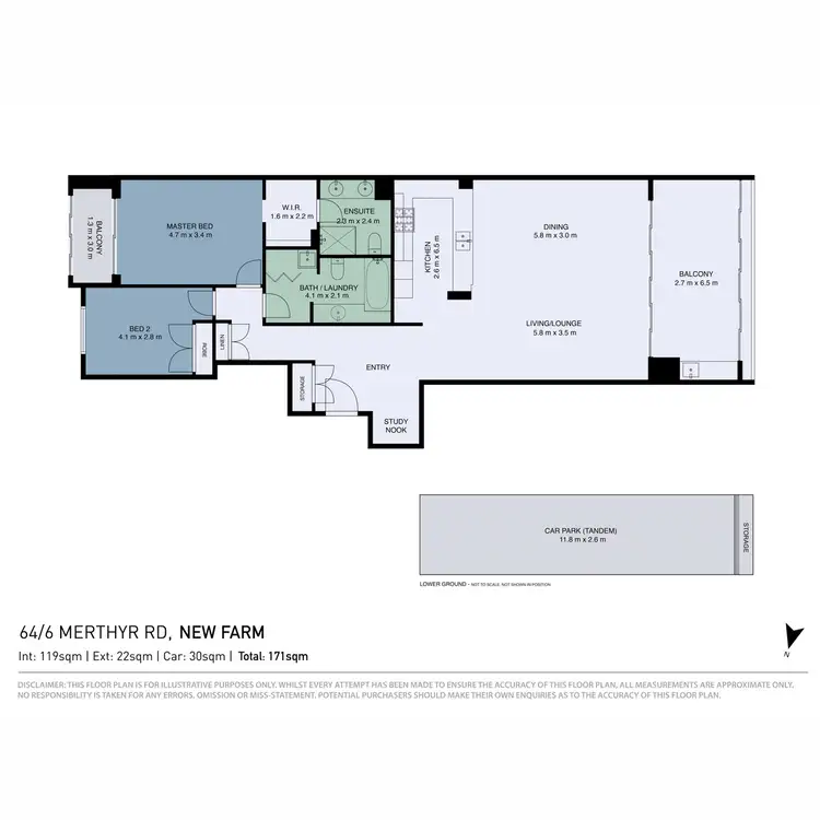 Floorplan of Homely apartment listing, 64/6 Merthyr Road, New Farm QLD 4005
