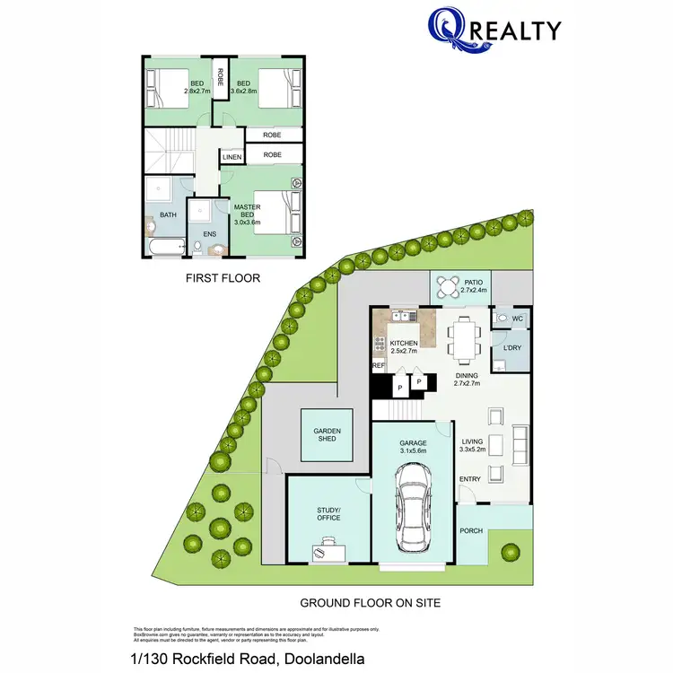 Floorplan of Homely townhouse listing, 1/130 Rockfield Road, Doolandella QLD 4077