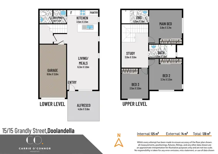 Floorplan of Homely townhouse listing, 15/15 Grandly Street, Doolandella QLD 4077
