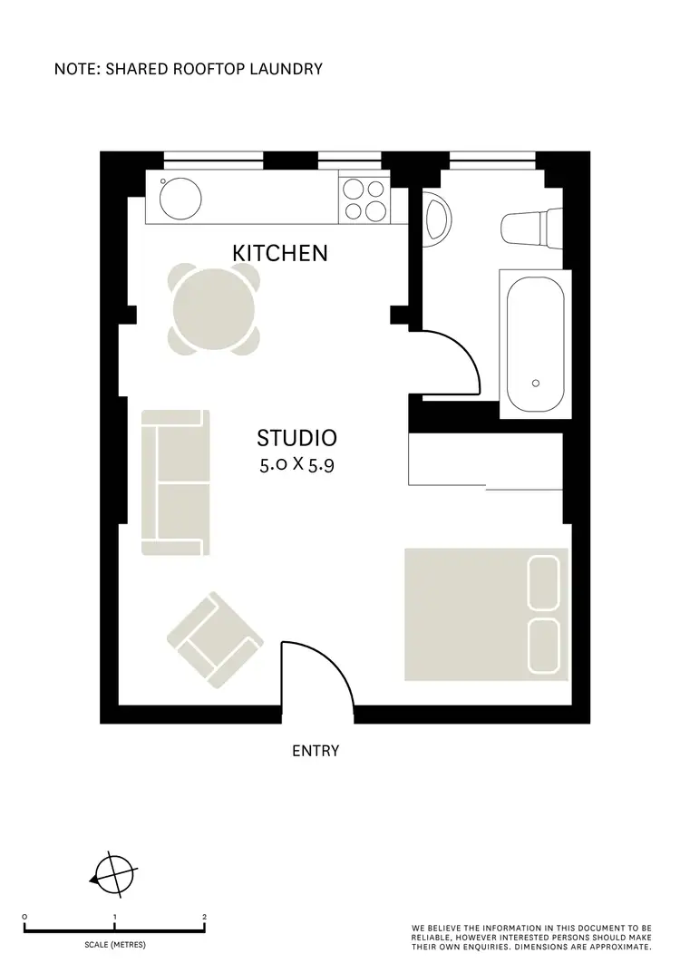Floorplan of Homely studio listing, 55/5 Darley Street, Darlinghurst NSW 2010
