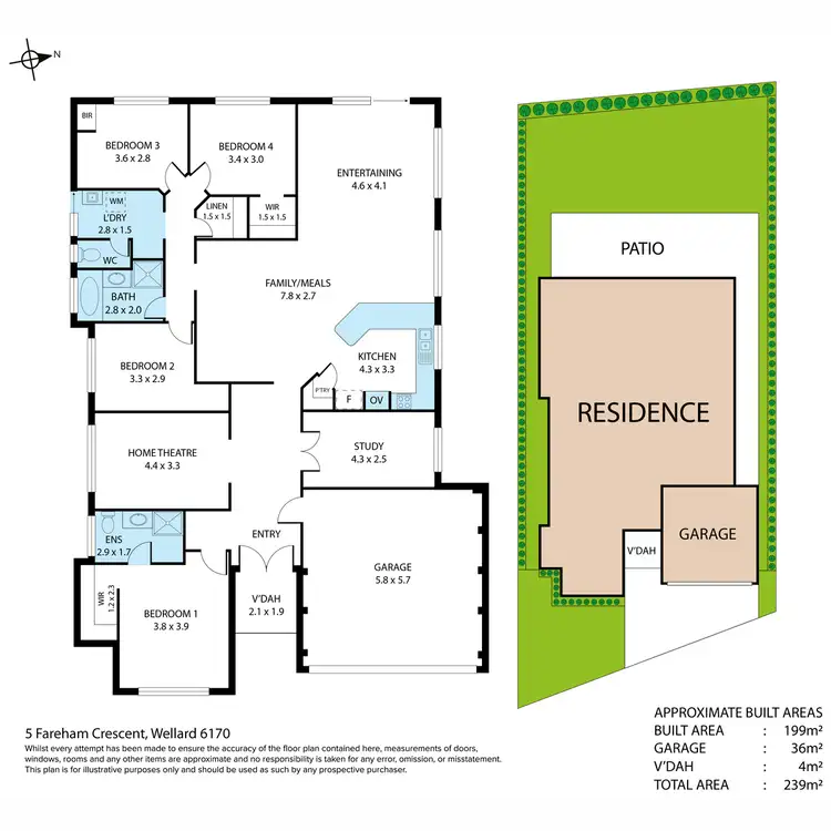 Floorplan of Homely house listing, 5 Fareham Crescent, Wellard WA 6170