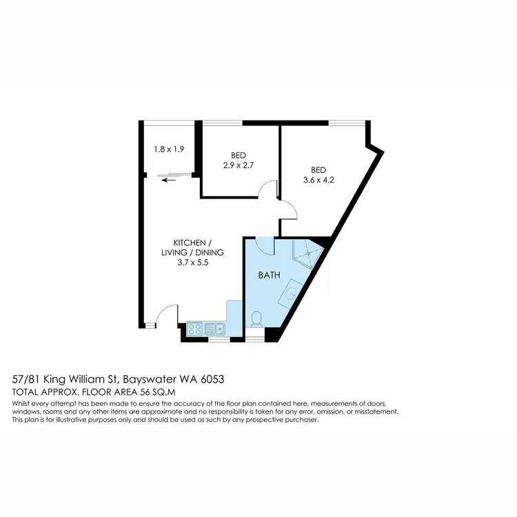 Floorplan of Homely apartment listing, 57/81 King William Street, Bayswater WA 6053