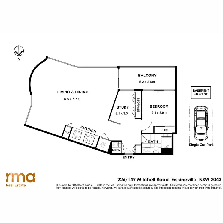 Floorplan of Homely apartment listing, 226/149 Mitchell Road, Erskineville NSW 2043