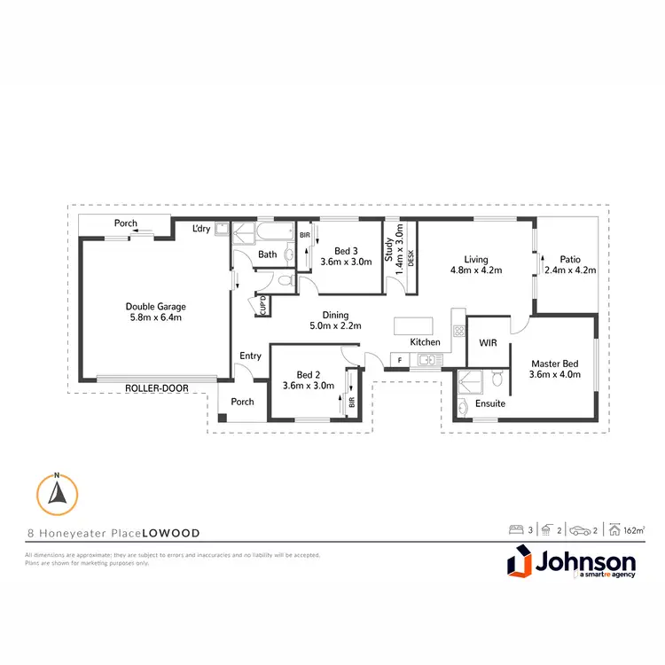 Floorplan of Homely semi-detached listing, 8 Honeyeater Place, Lowood QLD 4311