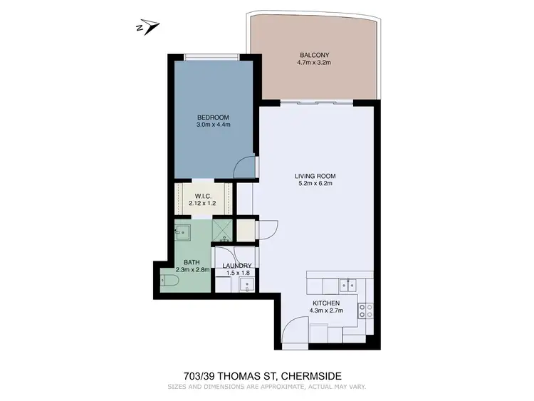 Floorplan of Homely unit listing, 703/39 Thomas Street, Chermside QLD 4032