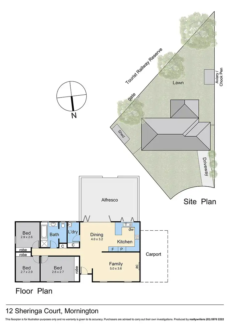 Floorplan of Homely house listing, 12 Sheringa Court, Mornington VIC 3931