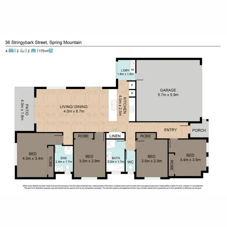 Floorplan of Homely house listing, 36 Stringybark Street, Spring Mountain QLD 4300