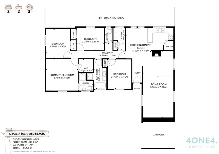 Floorplan of Homely house listing, 12 Purdon Street, Old Beach TAS 7017