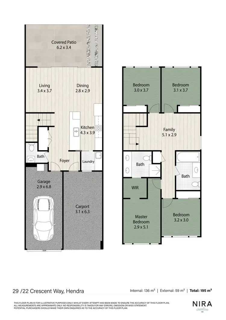 Floorplan of Homely townhouse listing, 29/22 Crescent Way, Hendra QLD 4011
