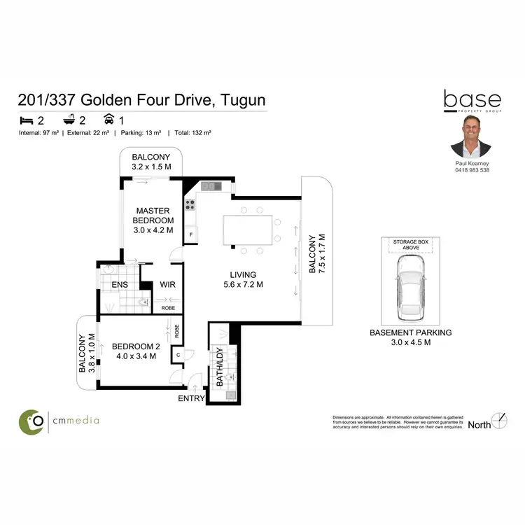 Floorplan of Homely apartment listing, 201/337 Golden Four Drive, Tugun QLD 4224