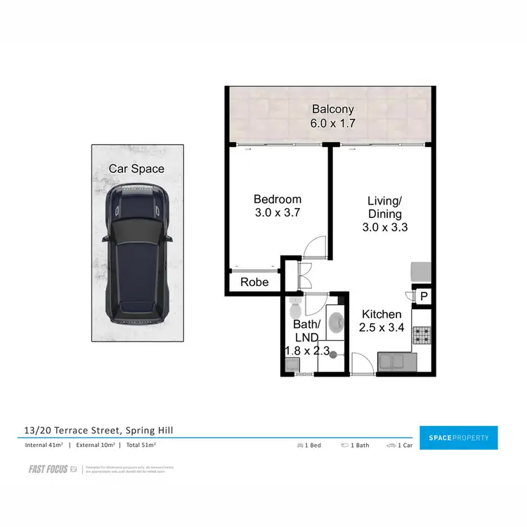 Floorplan of Homely apartment listing, 13/20 Terrace Street, Spring Hill QLD 4000