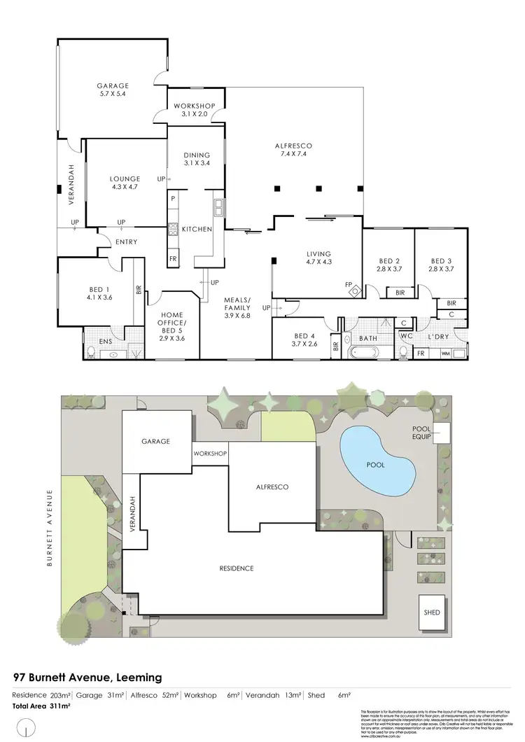 Floorplan of Homely house listing, 97 Burnett Avenue, Leeming WA 6149