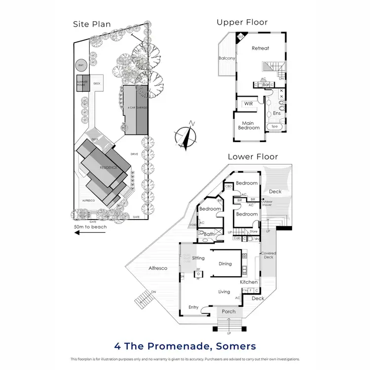 Floorplan of Homely house listing, 4 The Promenade, Somers VIC 3927