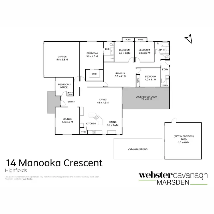 Floorplan of Homely house listing, 14 Manooka Crescent, Highfields QLD 4352