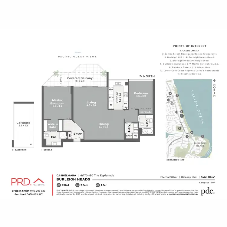 Floorplan of Homely unit listing, 4/170-180 The Esplanade, Burleigh Heads QLD 4220