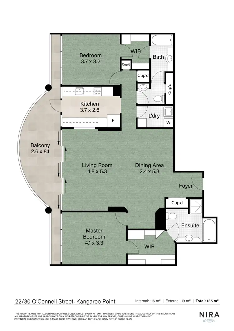 Floorplan of Homely unit listing, 22/30 O'Connell Street, Kangaroo Point QLD 4169