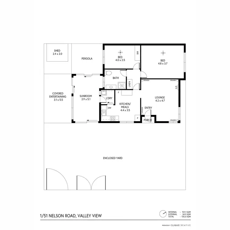 Floorplan of Homely unit listing, 1/51 Nelson Road, Valley View SA 5093