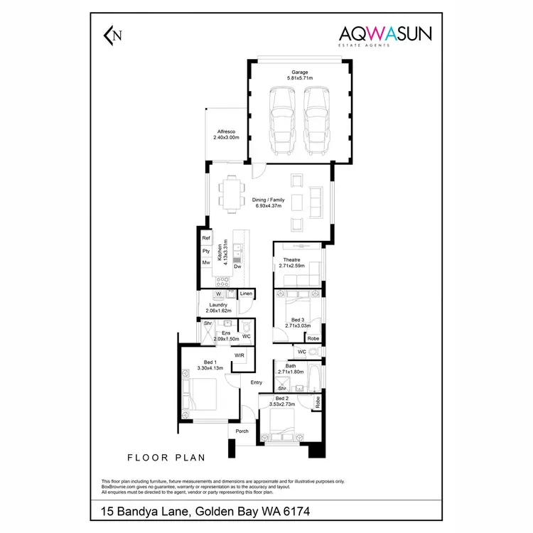 Floorplan of Homely house listing, 15 Bandya Lane, Golden Bay WA 6174