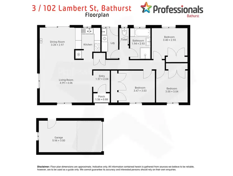 Floorplan of Homely unit listing, 3/102 Lambert Street, Bathurst NSW 2795