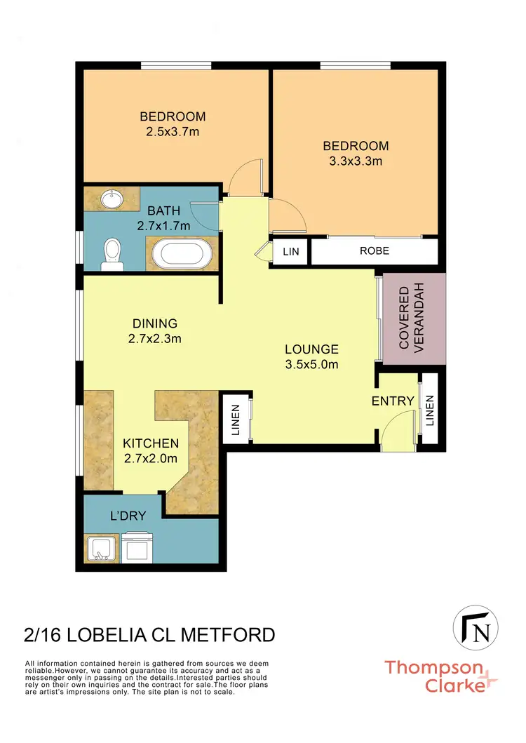 Floorplan of Homely unit listing, 2/16 Lobelia Close, Metford NSW 2323