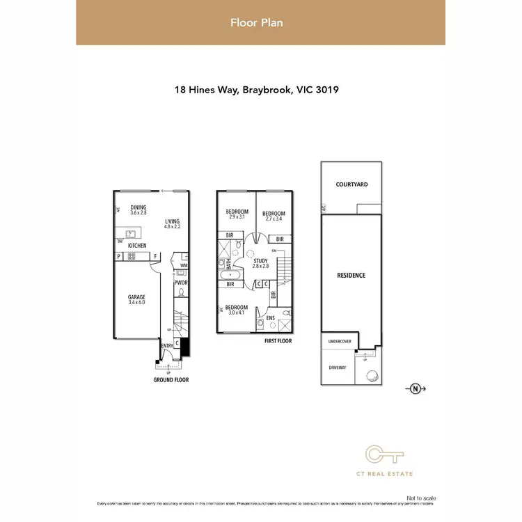 Floorplan of Homely townhouse listing, 18 Hines Way, Braybrook VIC 3019