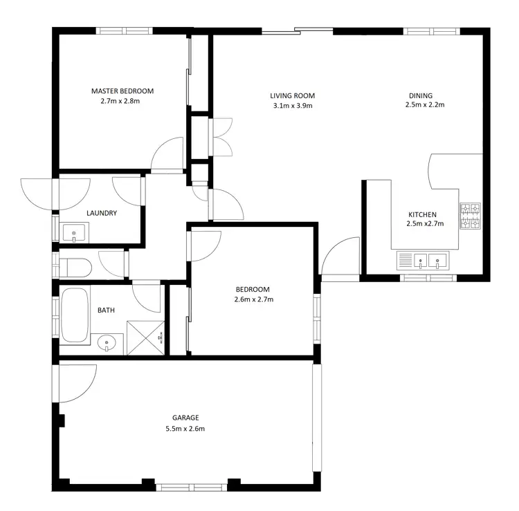 Floorplan of Homely unit listing, 2/48 Campaspe Street, Wodonga VIC 3690