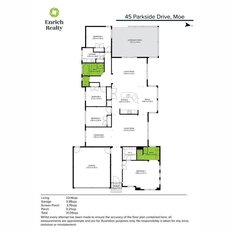 Floorplan of Homely house listing, 45 Parkside Drive, Moe VIC 3825