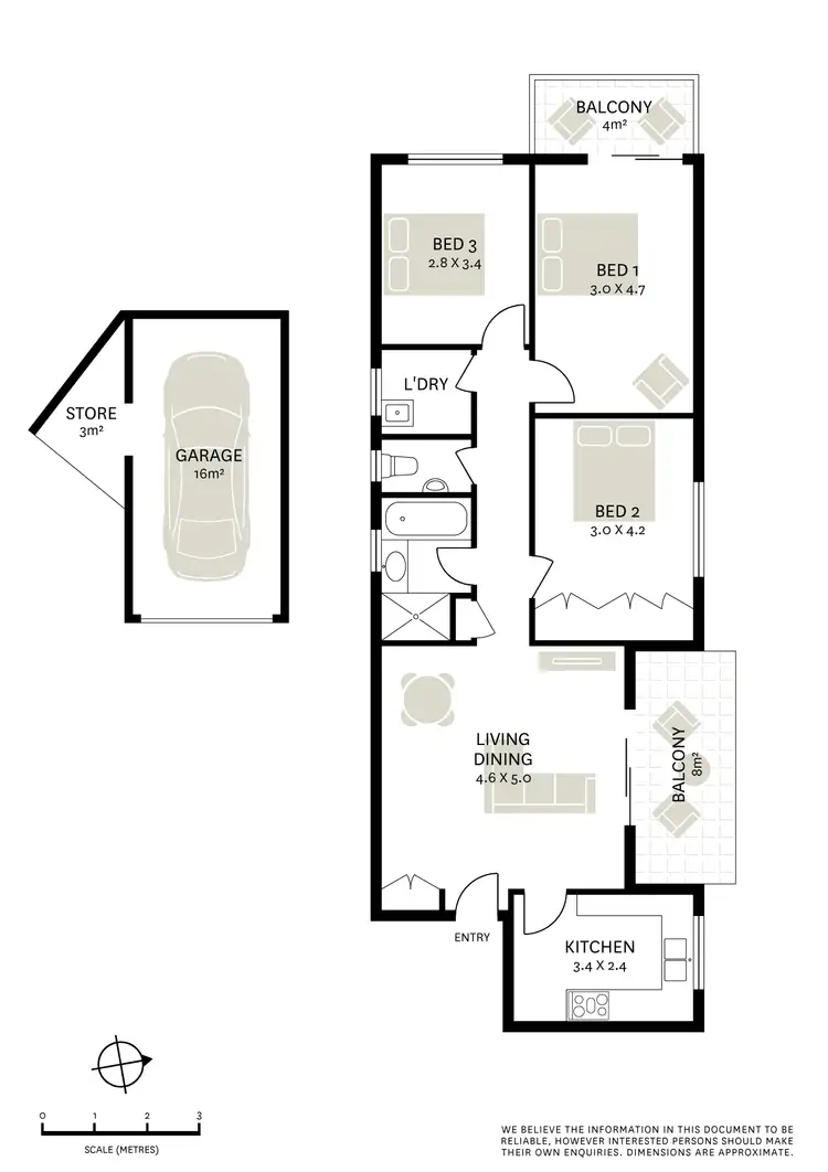 Floorplan of Homely apartment listing, 3/1 Cook Street, Randwick NSW 2031