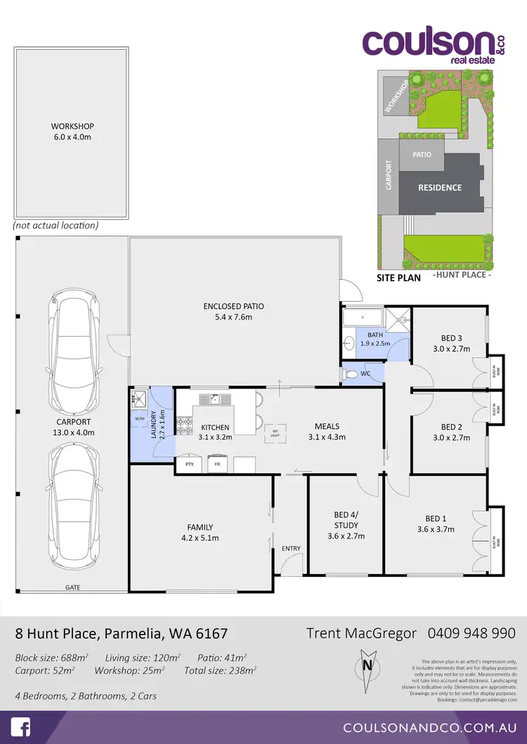 Floorplan of Homely house listing, 8 Hunt Place, Parmelia WA 6167