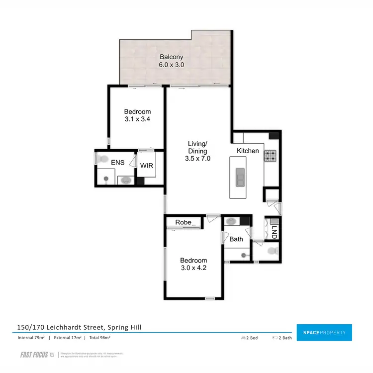 Floorplan of Homely apartment listing, 150/170 Leichhardt Street, Spring Hill QLD 4000
