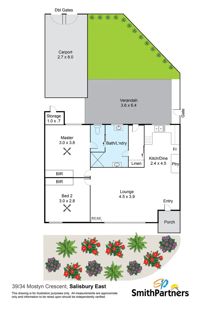 Floorplan of Homely unit listing, 39/34 Mostyn Crescent, Salisbury East SA 5109