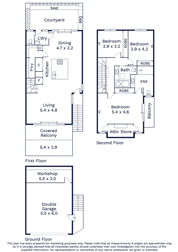 Floorplan of Homely townhouse listing, 9 Fisken Place, Kensington VIC 3031