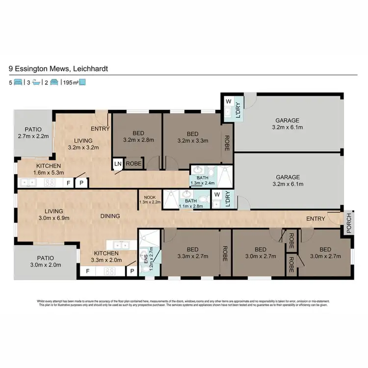 Floorplan of Homely semi-detached listing, 1 & 2/9 Essington Mews, Leichhardt QLD 4305