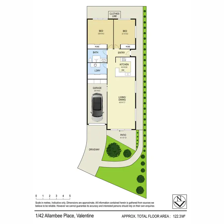 Floorplan of Homely unit listing, 1/42 Allambee Place, Valentine NSW 2280