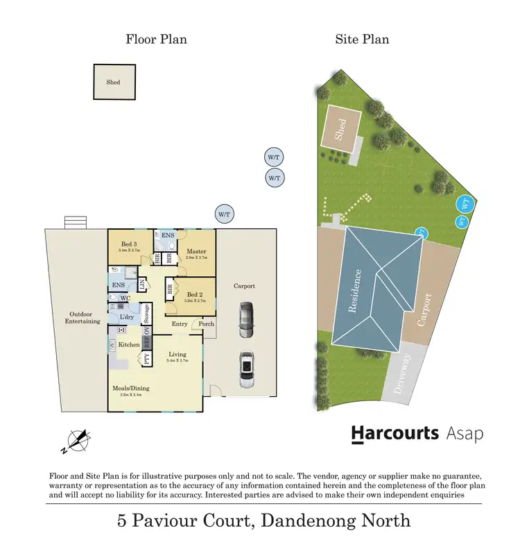 Floorplan of Homely house listing, 5 Paviour Court, Dandenong North VIC 3175