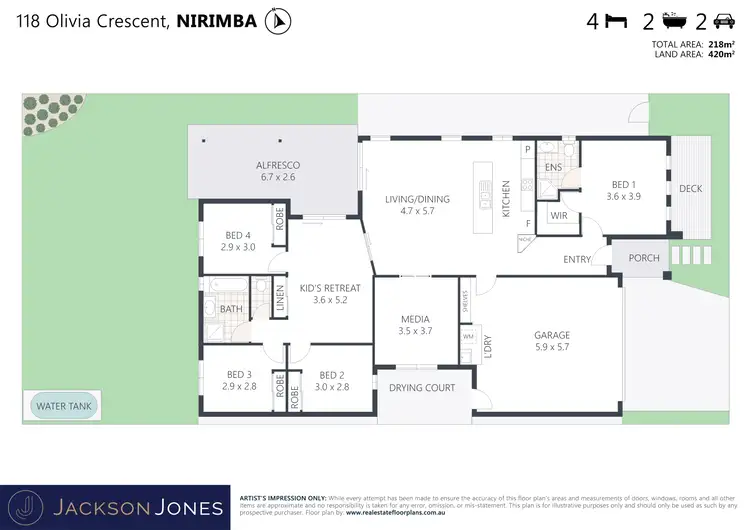 Floorplan of Homely house listing, 118 Olivia Crescent, Nirimba QLD 4551