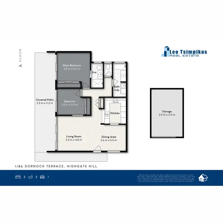 Floorplan of Homely unit listing, 1/86 Dornoch Terrace, Highgate Hill QLD 4101