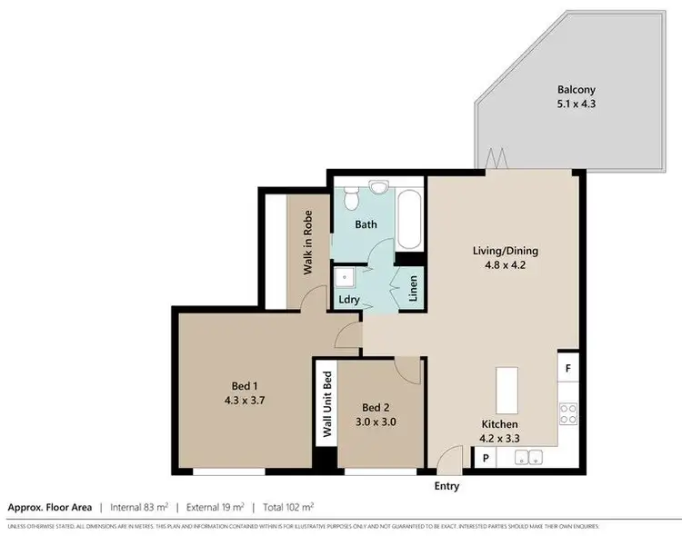 Floorplan of Homely unit listing, 433/38 Warner Street, Fortitude Valley QLD 4006