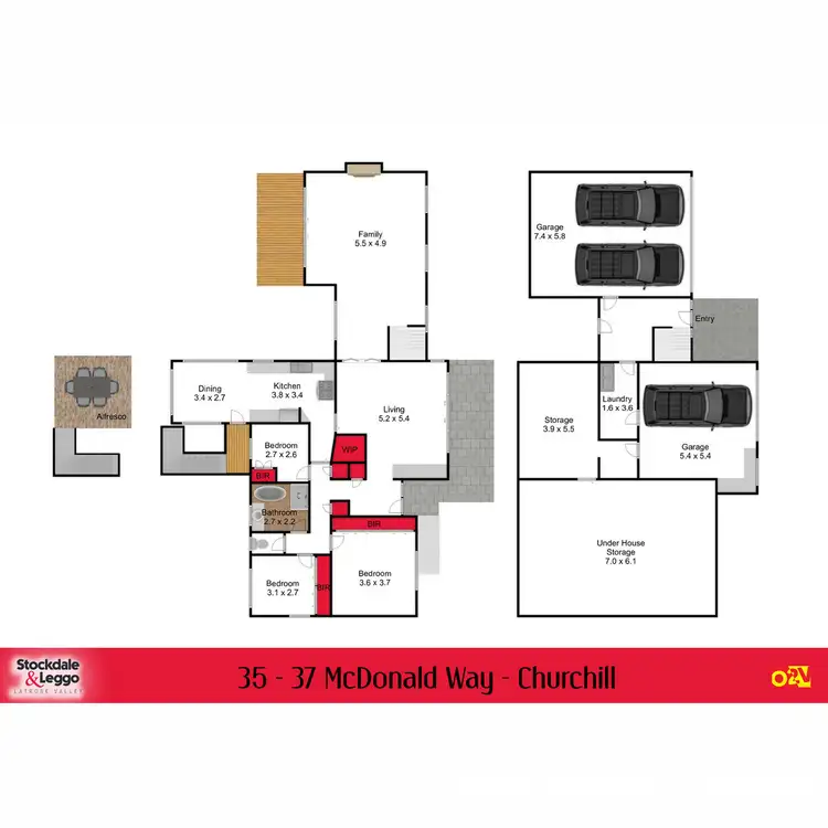Floorplan of Homely house listing, 35-37 McDonald Way, Churchill VIC 3842