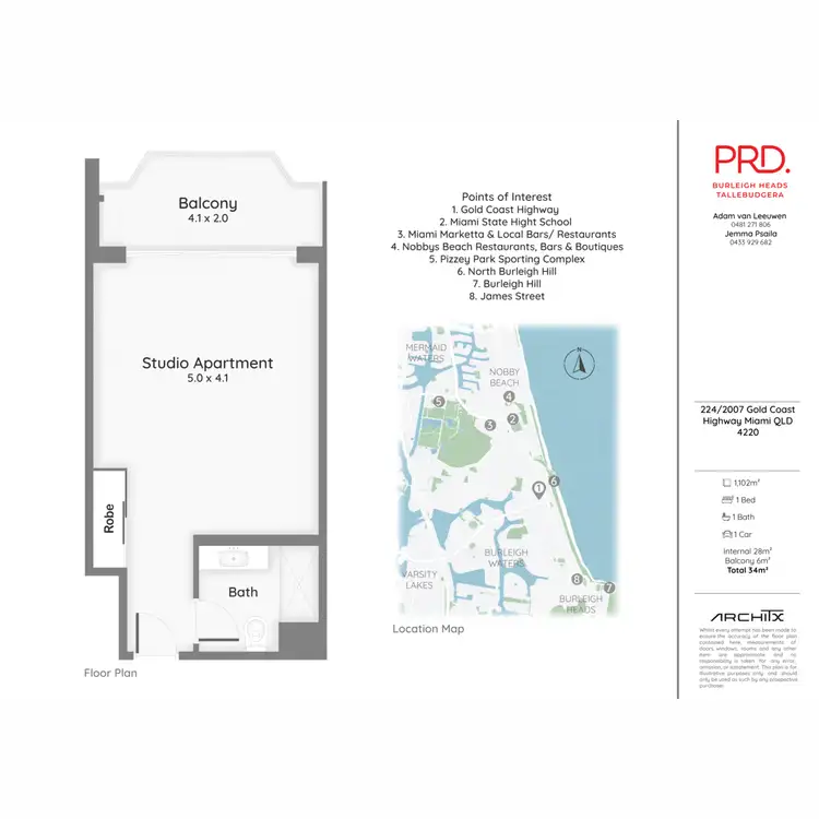Floorplan of Homely unit listing, 224/2007 Gold Coast Highway, Miami QLD 4220