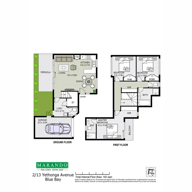 Floorplan of Homely townhouse listing, 2/13 Yethonga Avenue, Blue Bay NSW 2261