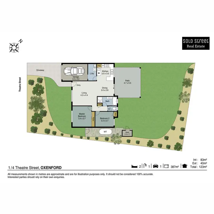 Floorplan of Homely semi-detached listing, 1/4 Theatre Street, Oxenford QLD 4210